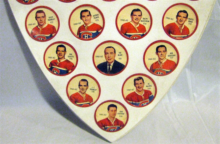 1961-62 MONTREAL CANADIENS SALADA COIN SET w/SHIELD