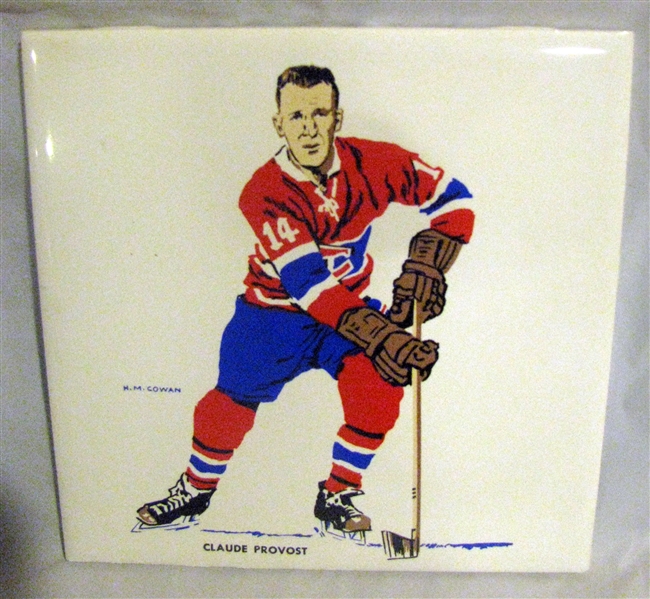 VINTAGE 60's CLAUDE PROVOST MONTREAL CANADIENS HOCKEY TILE