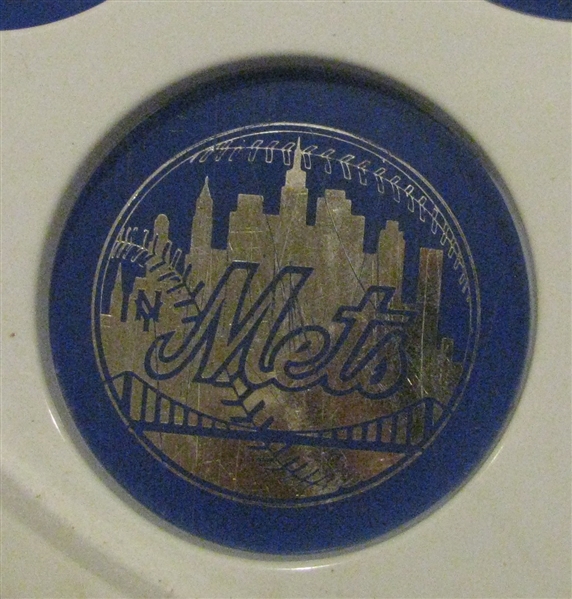 60's NEW YORK METS TRAY w/COASTERS