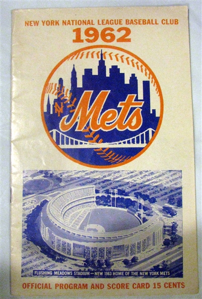 1962 NEW YORK METS PROGRAM - 1st YEAR!
