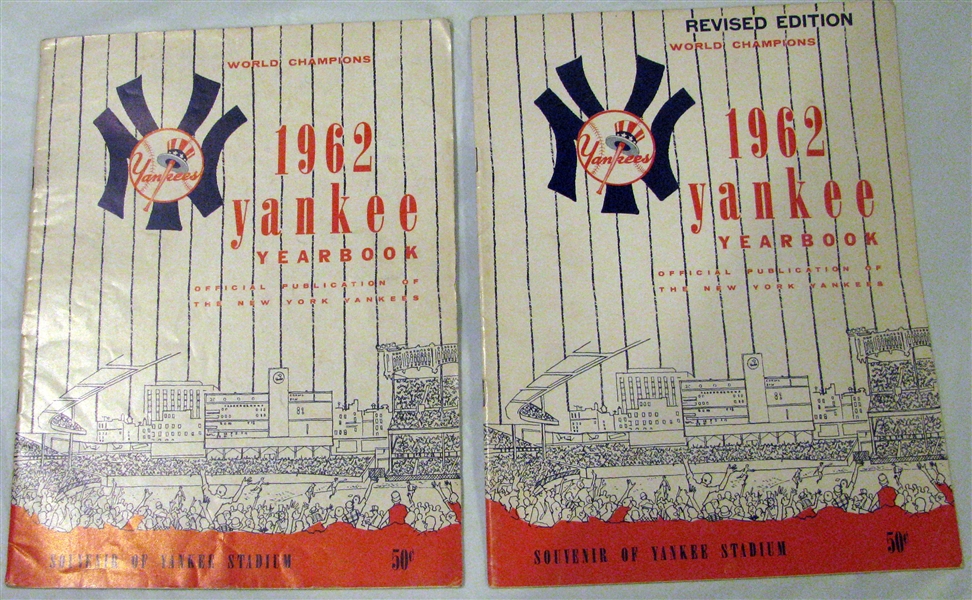 1962 NEW YORK YANKEES YEARBOOKS - 2 w/REVISED EDITION