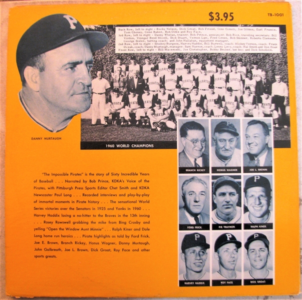 VINTAGE  -  THE IMPOSSIBLE PITTSBURGH PIRATES RECORD ALBUM