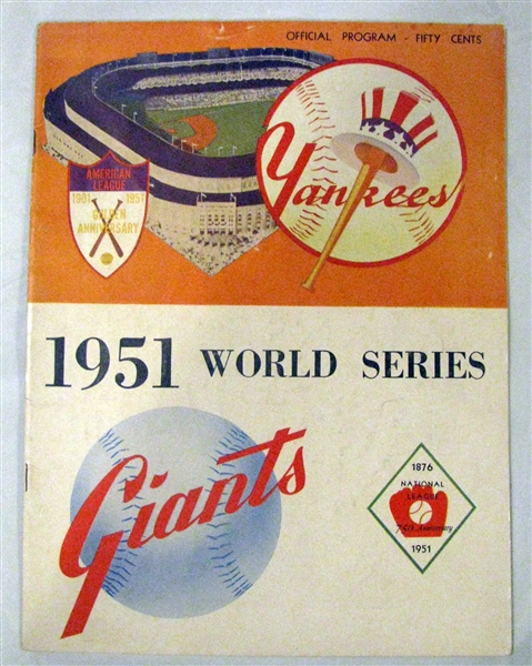 1951 WORLD SERIES PROGRAM - YANKEES VS GIANTS - YANKEE ISSUE