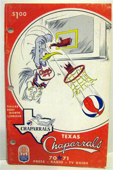 1970-71 ABA TEXAS CHAPARRALS MEDIA GUIDE - RARE!