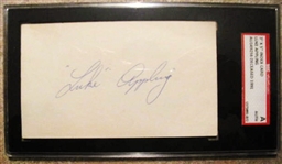 LUKE APPLING SIGNED 3X5 INDEX CARD - SGC SLABBED & AUTHENTICATED