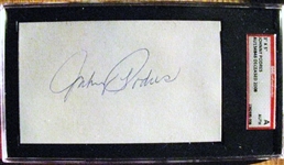 JOHNNY PODRES SIGNED 3X5 INDEX CARD - SGC SLABBED & AUTHENTICATED