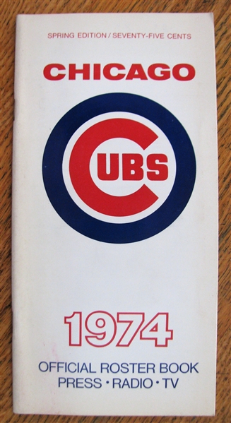 1974 CHICAGO CUBS MEDIA GUIDE
