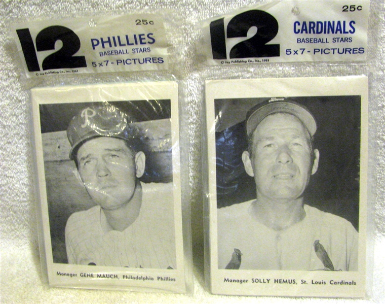 1961 MLB TEAM PHOTO PACKS- 6 DIFFERENT