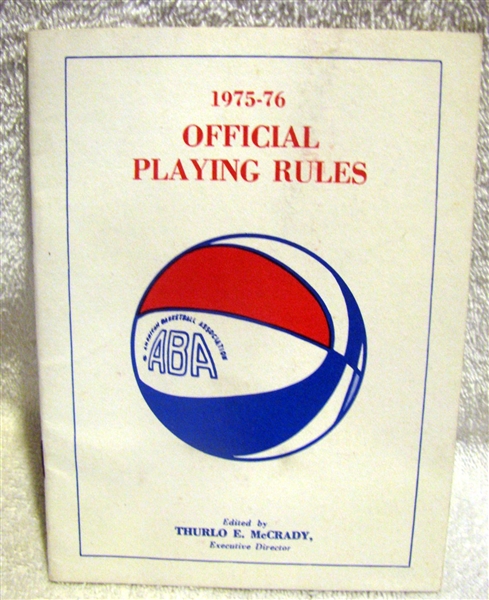 1975-76 ABA OFFICIAL PLAYING RULES BOOKLET