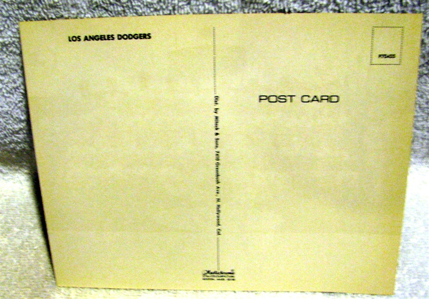 1966 LOS ANGELES DODGERS TEAM PHOTO POST CARD - KOUFAX's LAST YEAR!
