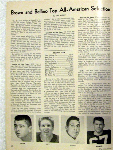 1960 THE NOTRE DAME FOOTBALL REVIEW