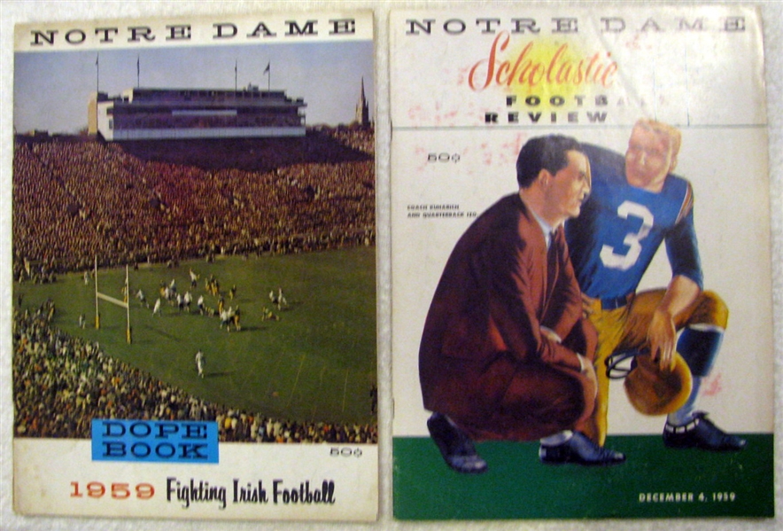1959 NOTRE DAME FOOTBALL DOPE BOOK & FOOTBALL REVIEW - 2