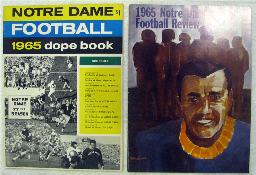 1965 NOTRE DAME FOOTBALL DOPE BOOK & FOOTBALL REVIEW - 2