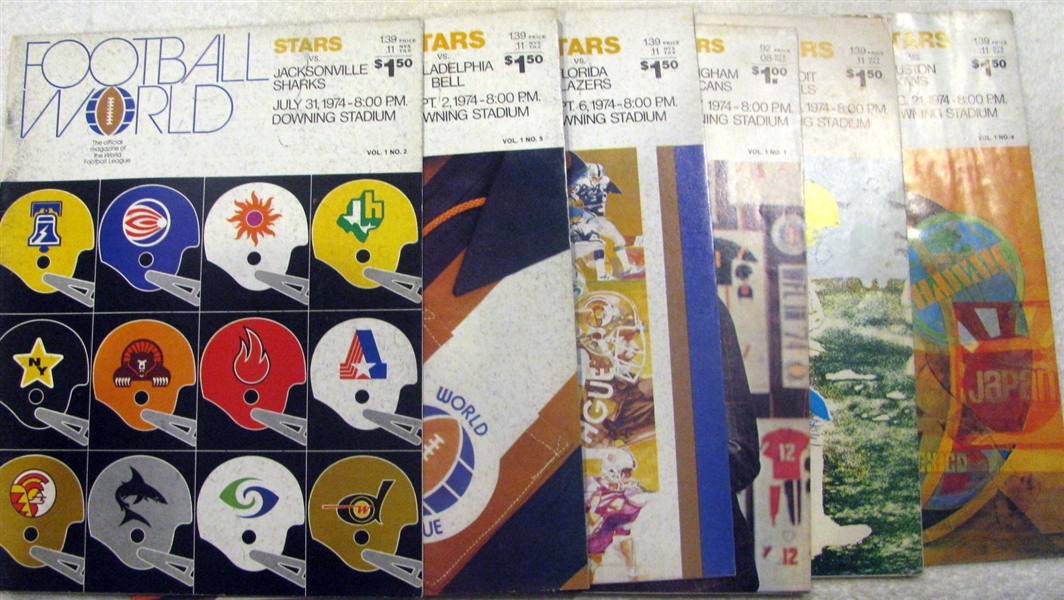 1974 WFL NEW YORK STARS HOME PROGRAMS - 6 DIFFERENT