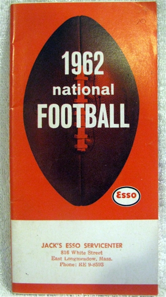 1962 NATIONAL FOOTBALL SCHEDULE BOOKLET