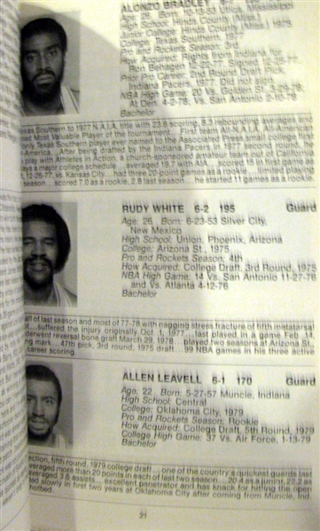 1979-80 HOUSTON ROCKETS MEDIA GUIDE