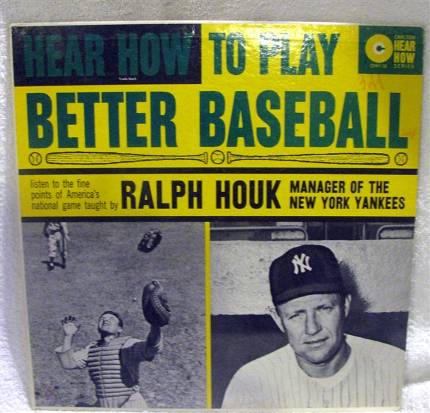60's  RALPH HOUK - N.Y. YANKEES MANAGER - HOW TO PLAY BETTER BASEBALL RECORD ALBUM