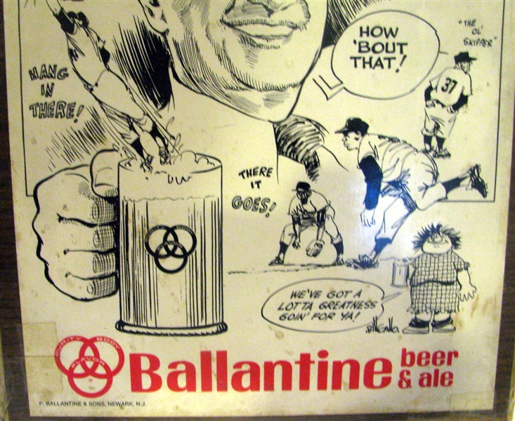 40's/50's MEL ALLEN- N.Y. YANKEES BALLANTINE BEER ADVERSING PLAQUE