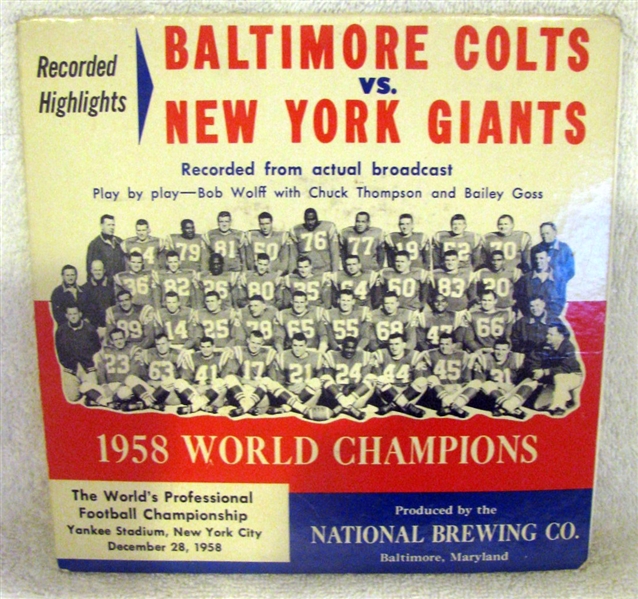 1958 NFL CHAMPIONSHIP GAME RECORD ALBUM - GREATEST GAME