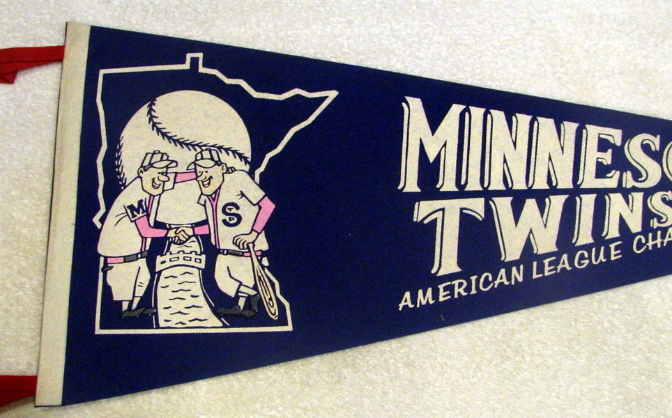 1965 MINNESOTA TWINS AMERICAN LEAGUE CHAMPIONS PENNANT