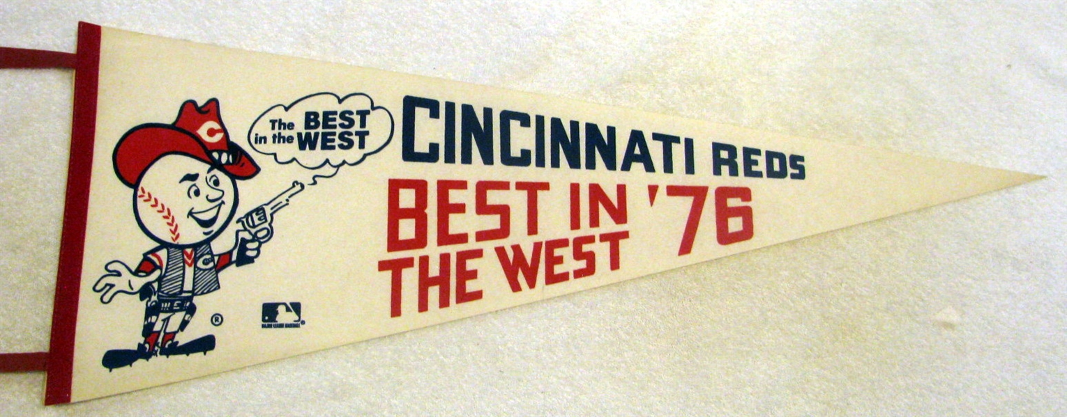1976 CINCINNATI REDS BEST IN THE WEST PENNANT
