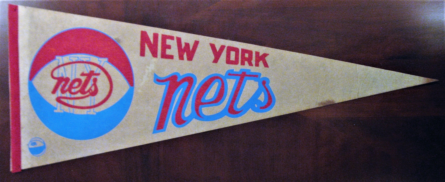 70's NEW YORK NETS ABA BASKETBALL PENNANT