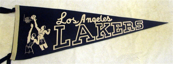 60's LOS ANGELES LAKERS PENNANT - VERY RARE!