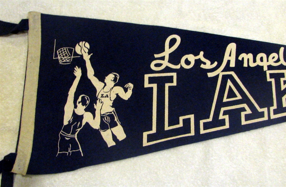 60's LOS ANGELES LAKERS PENNANT - VERY RARE!