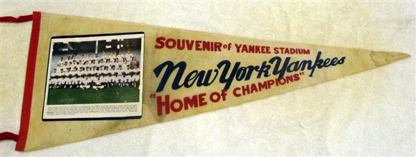 1962 NEW YORK YANKEES PHOTO PENNANT- CHAMPIONS