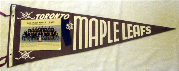1962 TORONTO MAPLE LEAFS STANLEY CUP CHAMPIONS PHOTO PENNANT