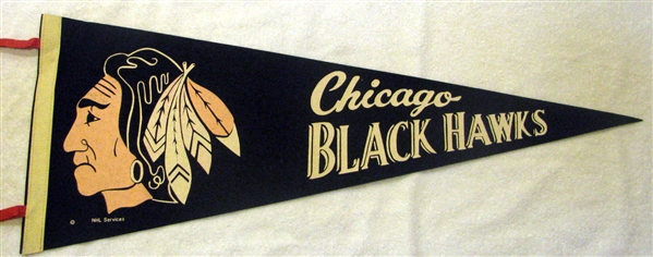 60's CHICAGO BLACK HAWKS PENNANT