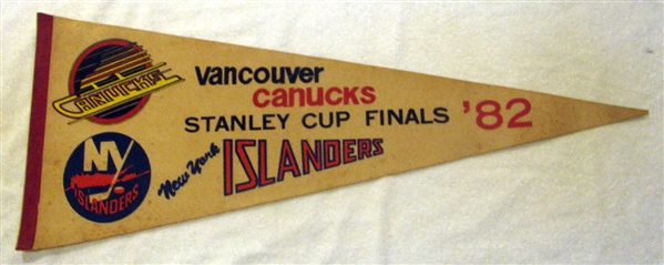 1982 STANLEY CUP FINALS PENNANT- ISLANDERS VS CANUCKS