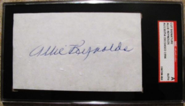 ALLIE REYNOLDS SIGNED CUT - SGC SLABBED & AUTHENTICATED