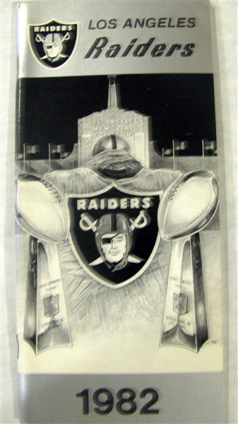 1982 LOS ANGLELES RAIDERS MEDIA GUIDE- 1st YEAR IN L.A.