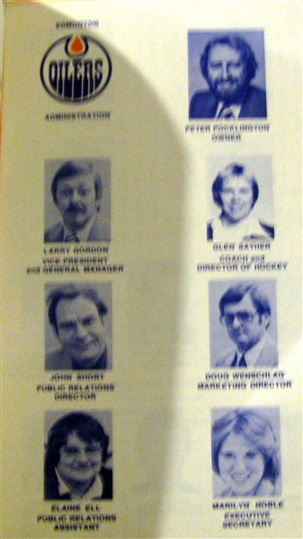 1978-79 WHA EDMONTON OILERS MEDIA GUIDE