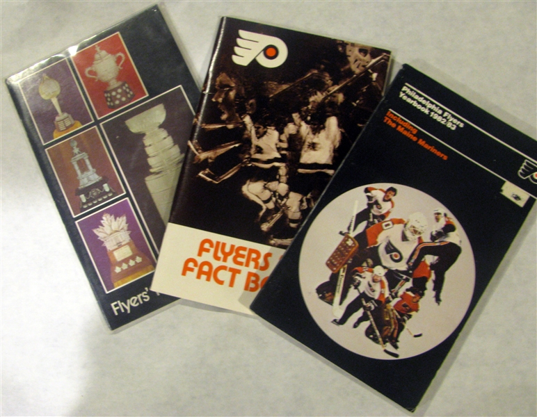 70's/80's PHILADELPHIA FLYERS FACT BOOKS & YEARBOOK - (3)