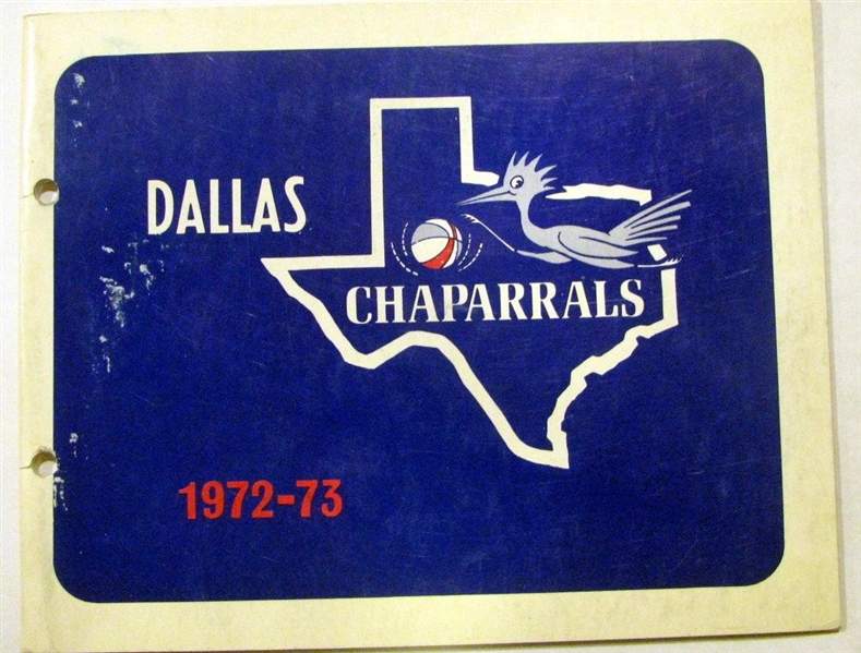 1972-73 DALLAS CHAPARRALS MEDIA GUIDE / YEARBOOK 