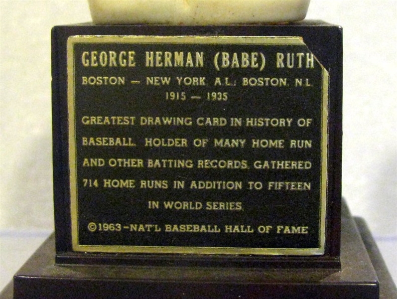 1963 BABE RUTH HALL OF FAME BUST / STATUE