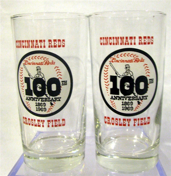 1969 CINCINNATI REDS 100th ANNIVERSARY GLASSES - 2