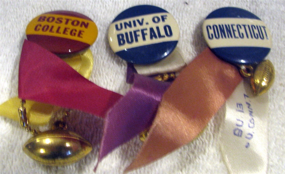 VINTAGE COLLEGE FOOTBALL PINS - 3 DIFFERENT