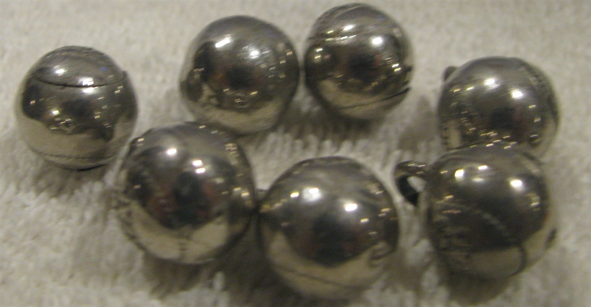 VINTAGE TIP TOP BREAD BASEBALL CHARMS- 7 DIFFERENT