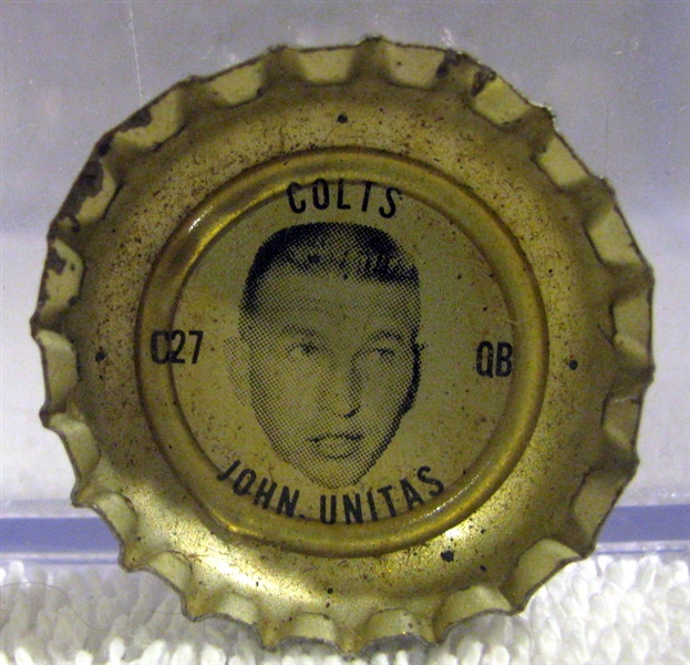 60's JOHNNY UNITAS BALTIMORE COLTS COCA-COLA CAP