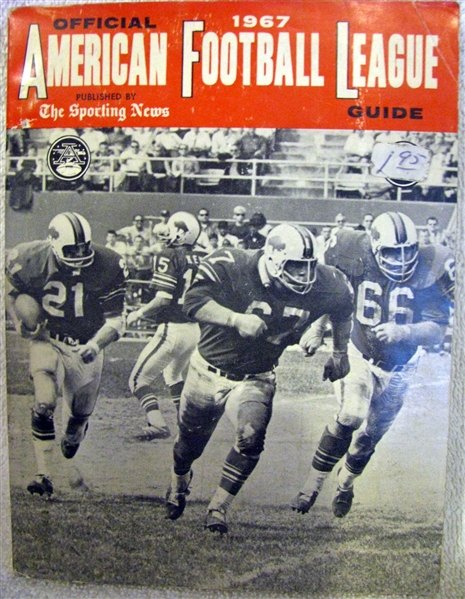 1967 AMERICAN FOOTBALL LEAGUE GUIDE BOOK