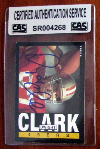 DWIGHT CLARK SIGNED CARD - CAS AUTHENTICATED