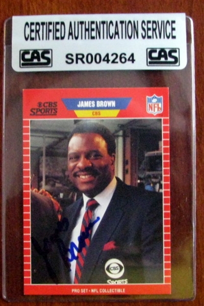 JAMES BROWN SIGNED CARD - CAS AUTHENTICATED