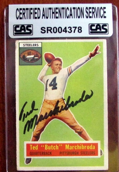 VINTAGE TED MARCHIBRODA SIGNED CARD - CAS AUTHENTICATED