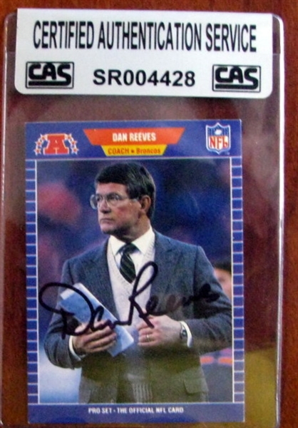 DAN REEVES SIGNED CARD - CAS AUTHENTICATED