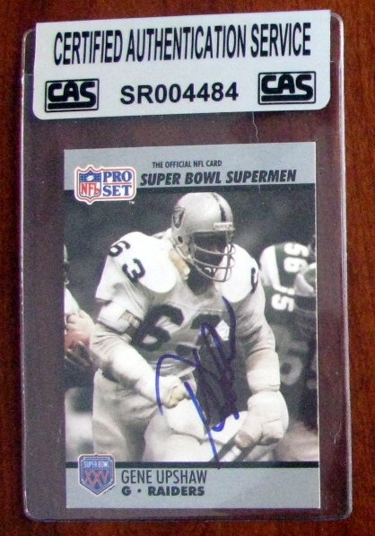 GENE UPSHAW 'SUPER BOWL' SIGNED CARD - CAS AUTHENTICATED