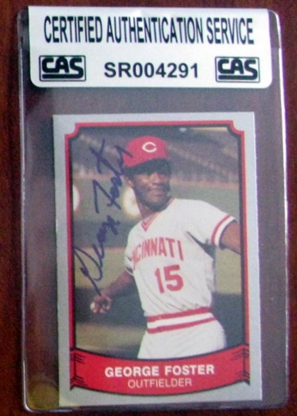 GEORGE FOSTER SIGNED BASEBALL LEGENDS CARD w/CAS AUTHENTICATION
