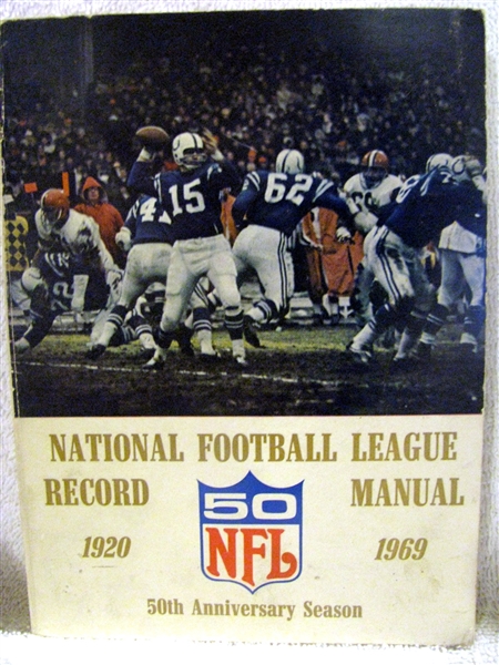 1969 NFL RECORD & RULES MANUAL - COLTS COVER